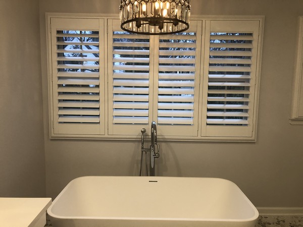 Hunter Douglas 3 1/2 Louvered Faux Wood Plantation Shutters with Hidden Tilt System in Ramsey NJ