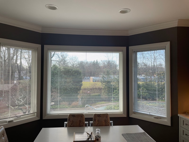 Graber Aluminum 1-Inch Cord Mini Blinds Mounted Inside Window Frames in Ridgewood, NJ