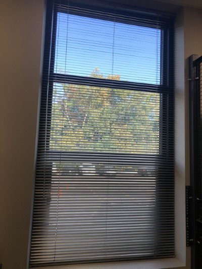 Graber aluminum mini-blinds mounted inside window frames Installed in Mahwah NJ.