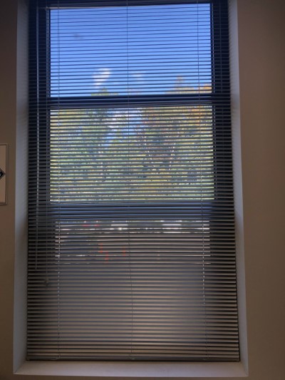 Graber aluminum mini-blinds mounted inside window frames Installed in Mahwah NJ.