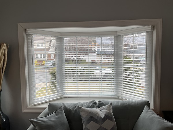 Graber Cordless 2-inch Faux Wood Blinds with Majestic Valances installed in Dumont NJ