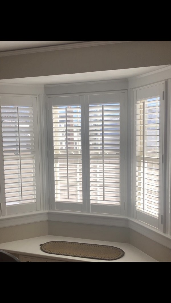 Hunter Douglas 2 1/2 Louvered Faux Wood Shutters with Front Tilt Levers Maywood NJ