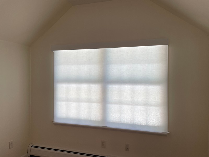 Hunter Douglas Decorative Cordless Roller Shades with Custom Fabric-Covered Cassette Valances in Park Ridge, NJ