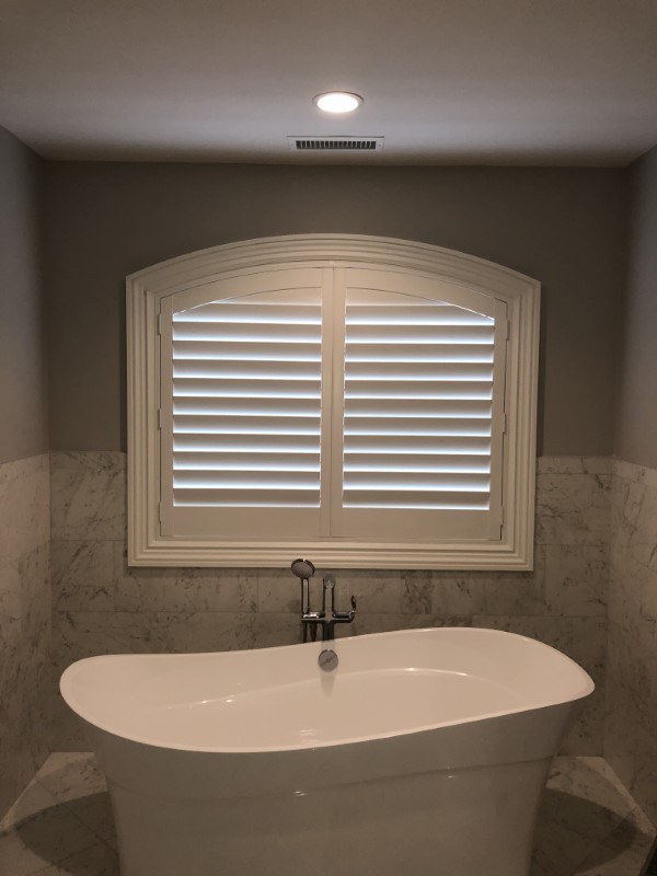 Hunter Douglas Custom Faux Wood Arch Shutter in Montvale, NJ