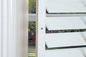 white shutters in the kitchen