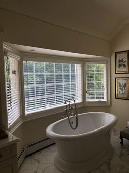 Hunter Douglas wood blinds installed in Saddle River, NJ Thumbnail